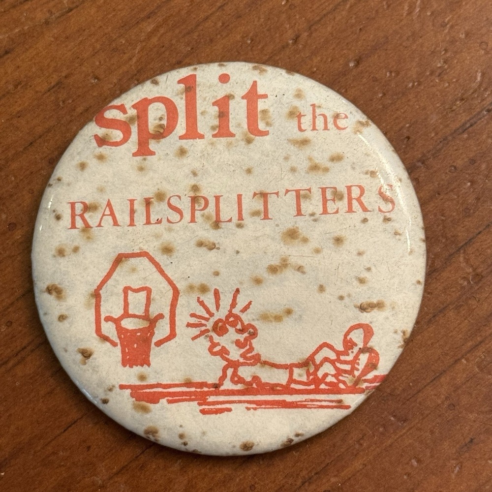 Split The Railsplitters Vintage Pinback Button Pin Round Circle Basketball